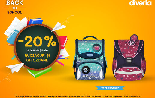 Ghiozdane & rucsacuri – 20% reducere