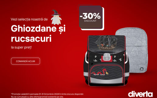 Ghiozdane & rucsacuri până la 30% reducere