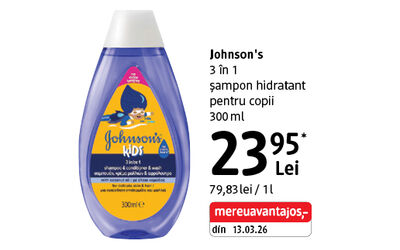 Johnson's șampon hidratant pentru copii