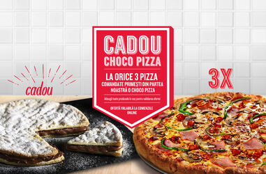 La 3 pizza ai CADOU choco pizza