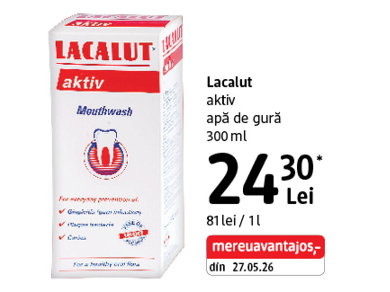 Ofertă Lacalut Aktiv apă de gură - dm