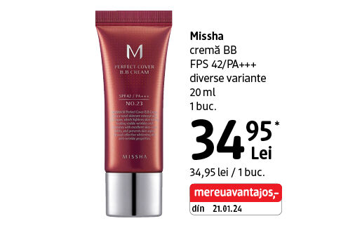 Missha cremă BB FPS 42/PA+++