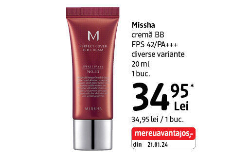 Ofertă Missha cremă BB FPS 42/PA+++ - dm