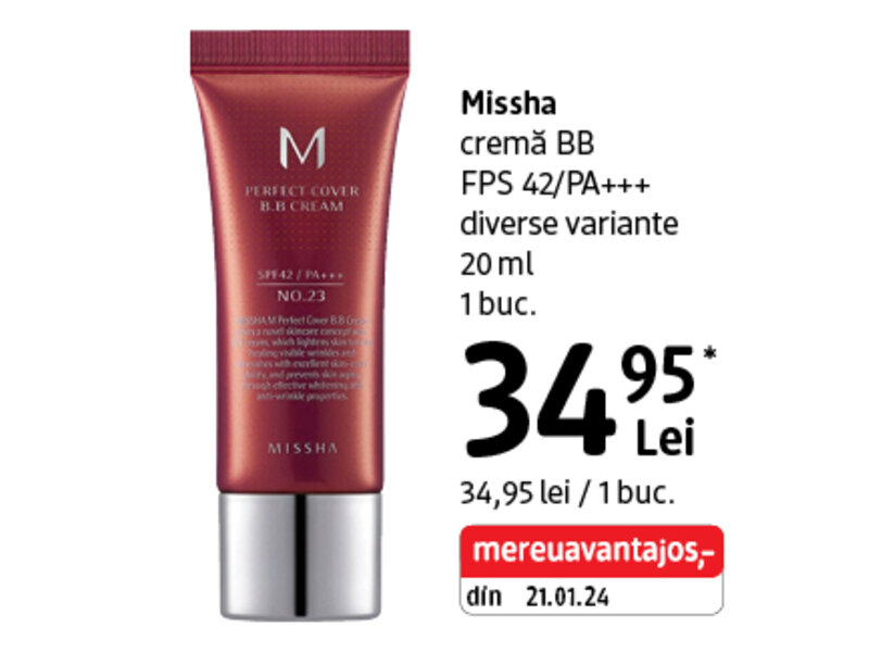 Ofertă Missha cremă BB FPS 42/PA+++ - dm