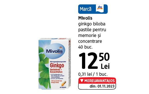 Mivolis ginkgo biloba pastile