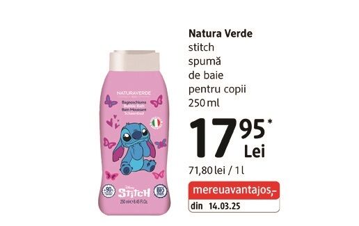 Natura Verde stitch spumă baie