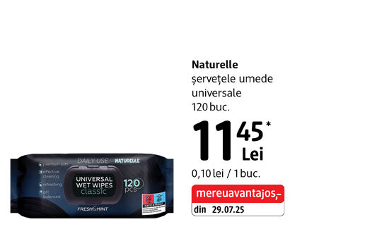 Naturelle șervețele umede