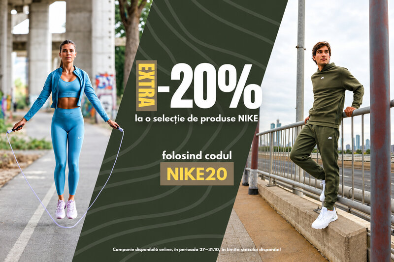 Ofertă Nike Days: extra 20% reducere cu codul NIKE20 - Sport Vision