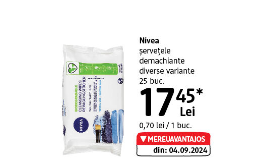 Nivea șervețele demachiante