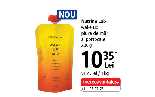 Nutrino Lab piure de măr și portocale
