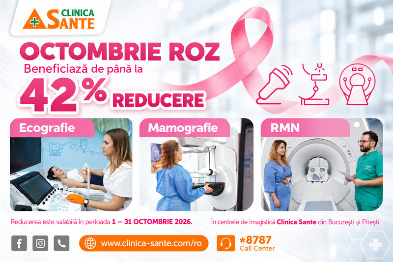Ofertă Octombrie Roz – până la -42% reducere - Clinica Sante