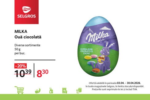 Ouă de ciocolată Milka