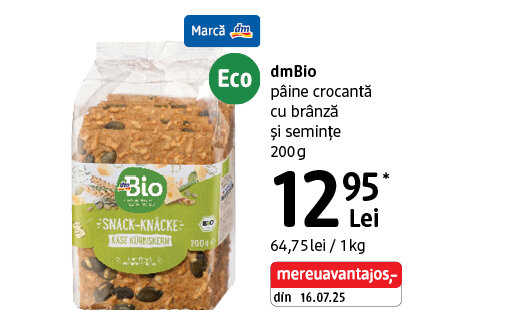 Ofertă Pâine crocantă dmBio cu brânză și semințe - dm