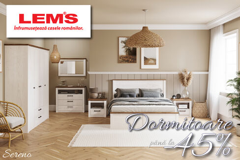 Până la -45% la mobilierul pentru dormitor