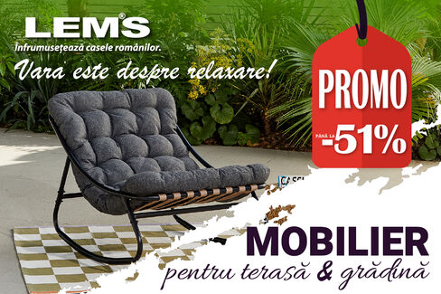 Până la -51% REDUCERE la mobilierul de terasă & grădină