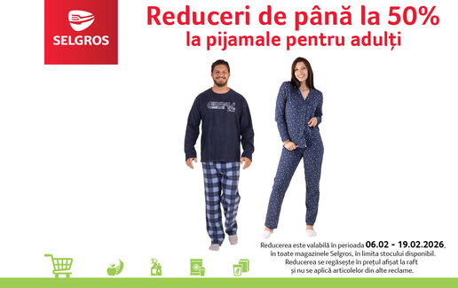 Până la 50% reducere la pijamale adulți
