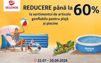 Până la 60% reducere la articole gonflabile