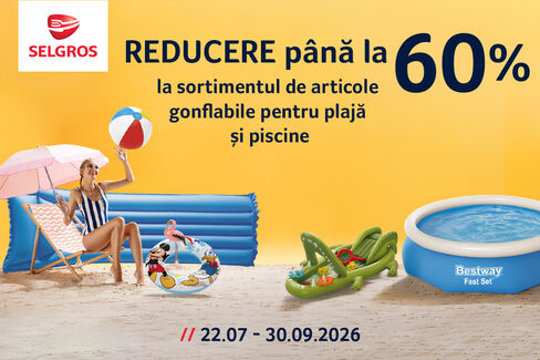 Până la 60% reducere la articole gonflabile