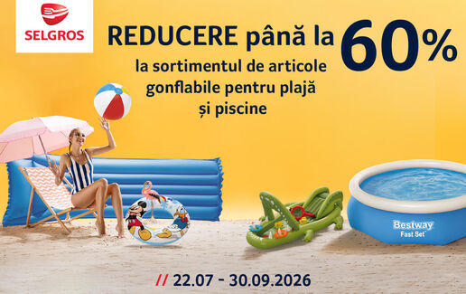 Până la 60% reducere la articole gonflabile