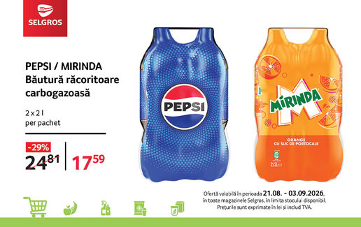 Pachet 2 x 2 L Pepsi / Mirinda