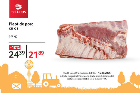 Piept de porc cu os
