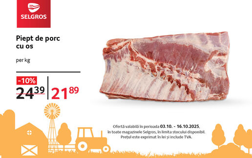 Piept de porc cu os
