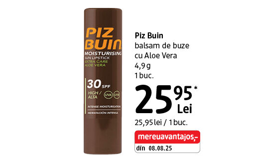 Piz Buin balsam de buze cu Aloe Vera