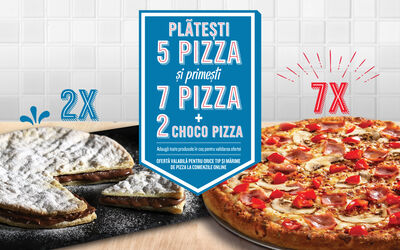 Platești 5 pizza și primești 7