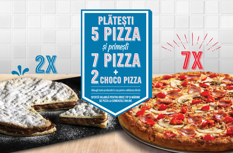 Ofertă Platești 5 pizza și primești 7 - Domino's Pizza