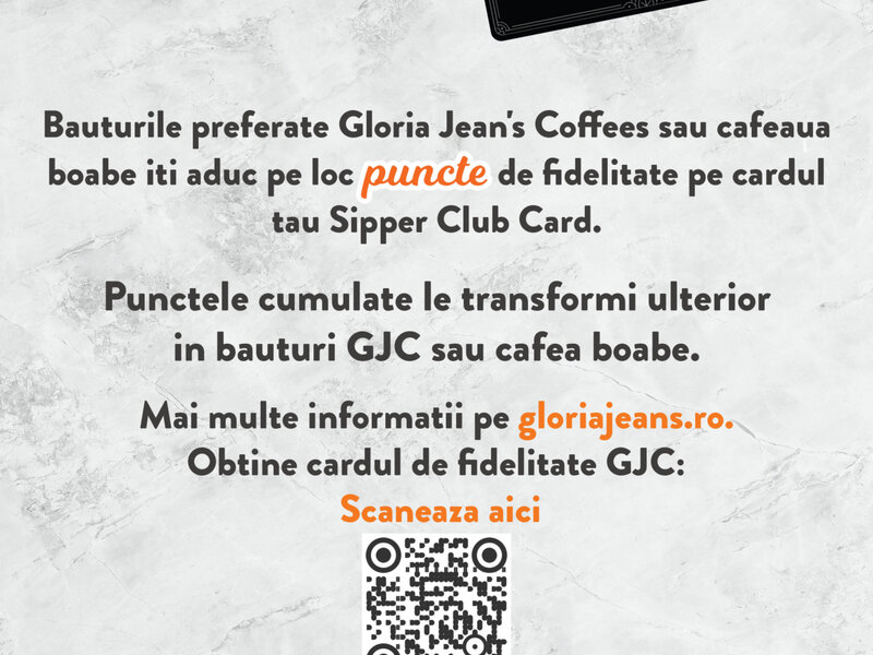 Ofertă Programul de fidelitate Sipper Club Card! - Gloria Jean's Coffees