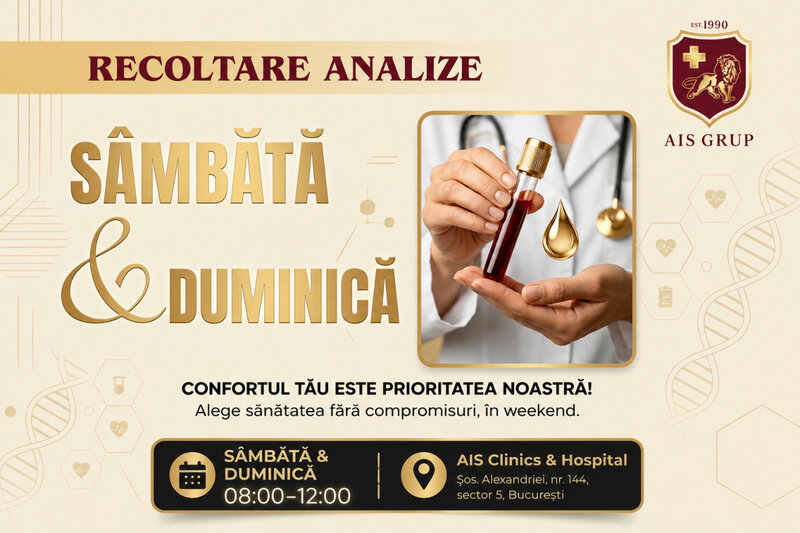 Ofertă Recoltări de analize în weekend - AIS Pharma & Clinics
