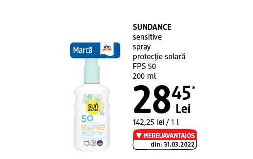SUNDANCE sensitive spray