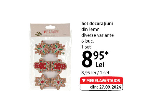 Set decorațiuni din lemn