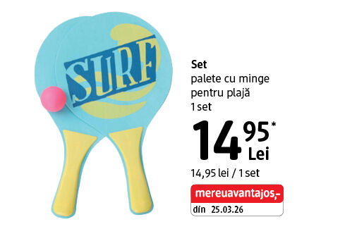 Set palete cu minge pentru plajă