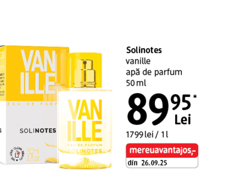Ofertă Solinotes Vanille apă de parfum - dm