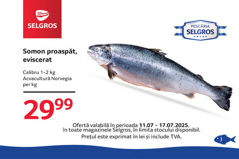 Somon eviscerat proaspăt