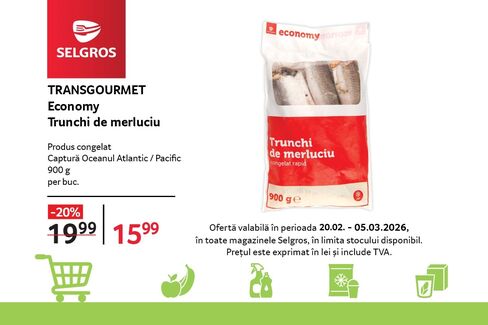 Trunchi de merluciu Transgourmet