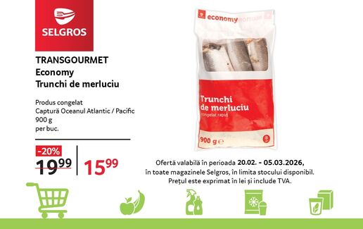 Trunchi de merluciu Transgourmet