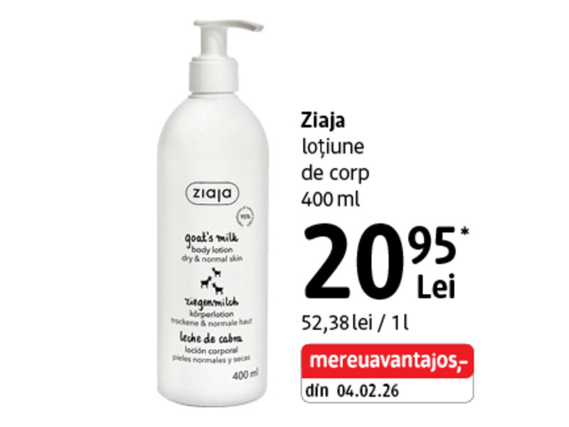 Ofertă Ziaja loțiune de corp - dm