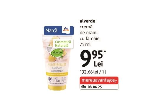 alverde  cremă  de mâini