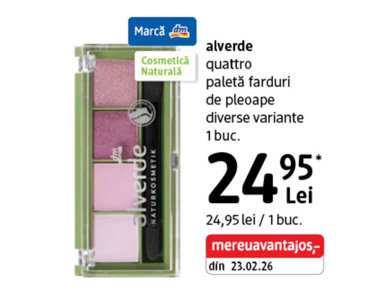 Ofertă alverde Quattro paletă farduri - dm