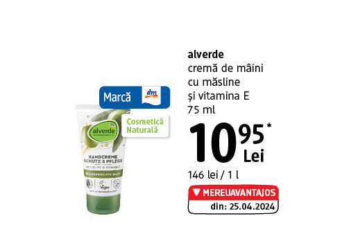 alverde cremă de mâini