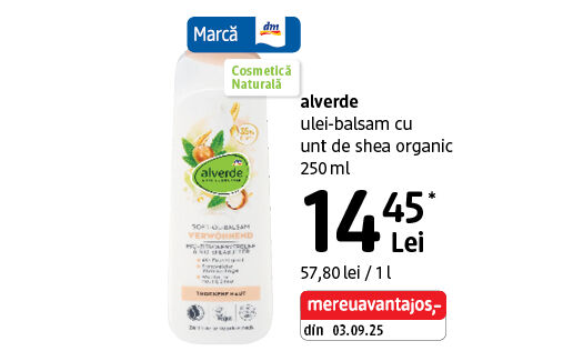 alverde ulei-balsam cu unt de shea organic