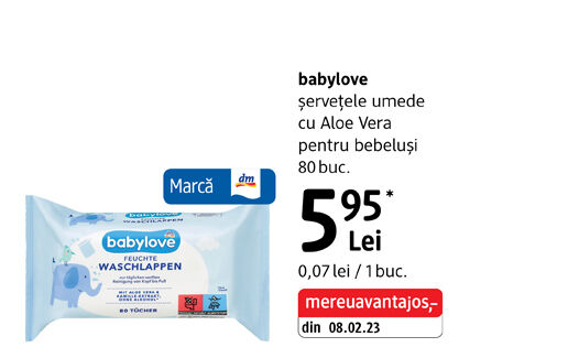 babylove șervețele umede bebe