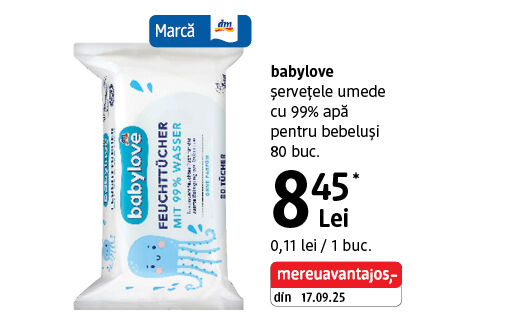 babylove șervețele umede bebe