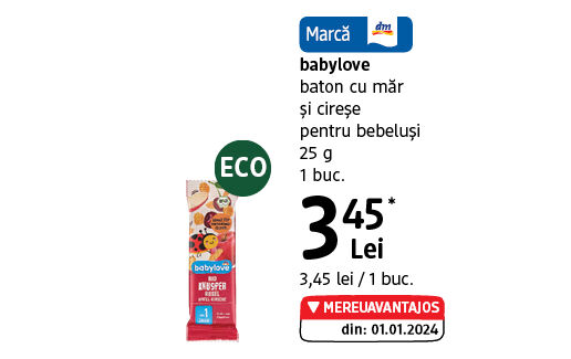 babylove baton cu măr și cireșe