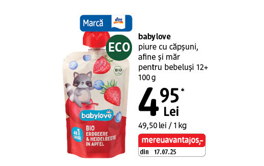 babylove piure cu căpșuni