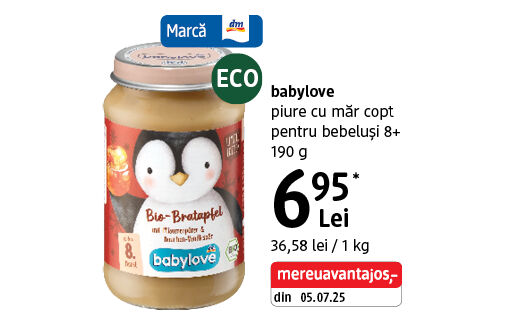 babylove piure cu măr copt