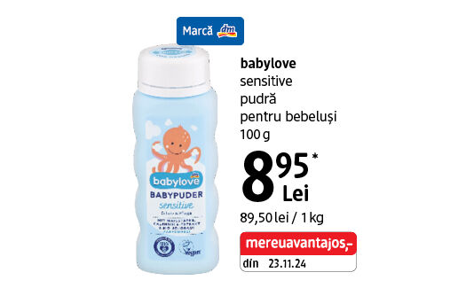 babylove pudră pentru bebeluși