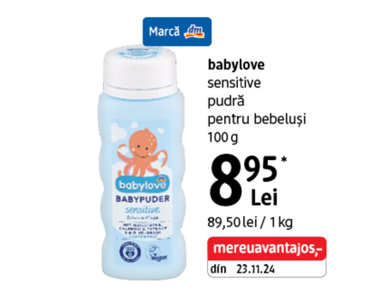 Ofertă babylove pudră pentru bebeluși - dm